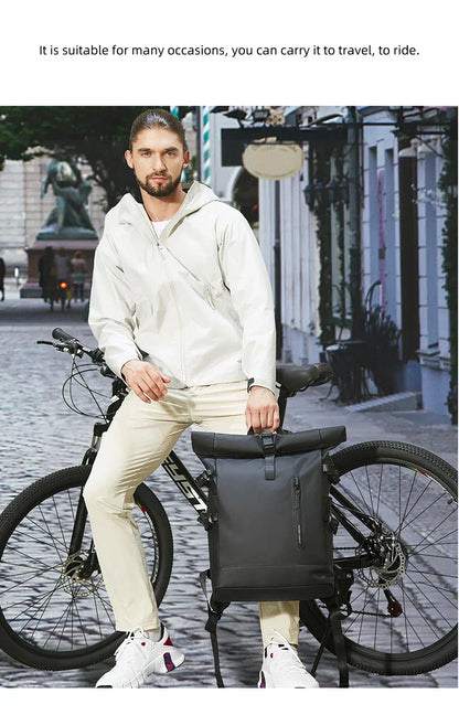 Heroic Knight Men's backpack Waterproof Roll Top Backpack Women Travel Expandable USB Charging Large Capacity Laptop Bag Mochila