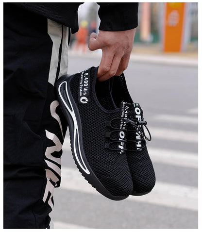 Breathable safety shoes summer man anti puncture safety work sneakers with iron toe male safety shoes men lightweight work shoes