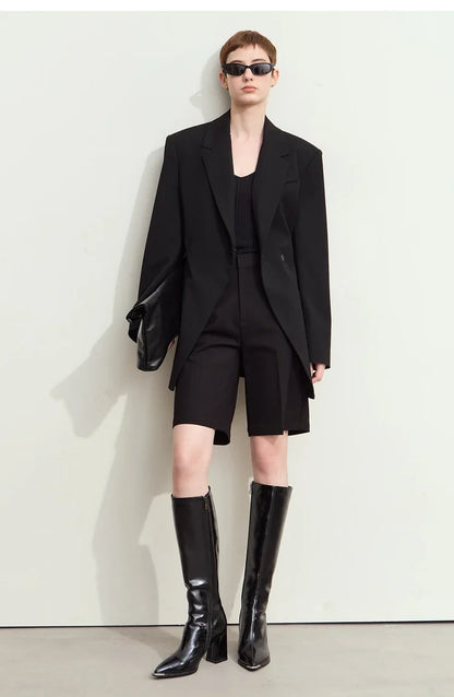 Fall Clothes 2024 Women Blazers Vintage Coat Autumn Western Long Jacket Solid Slim-fit Office Lady Basics Blazer 12443153
