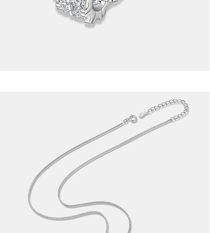 1.6CT Moissanite Necklace for Women S925 Pure Silver Spherical Laboratory Diamond Pendant Luxury Party Jewelry Gift