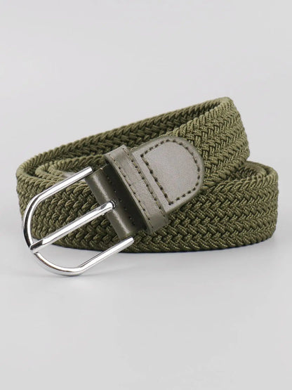 A casual, versatile multi-color elastic band for women, a retro-style belt suitable for both men and young people, a woven belt