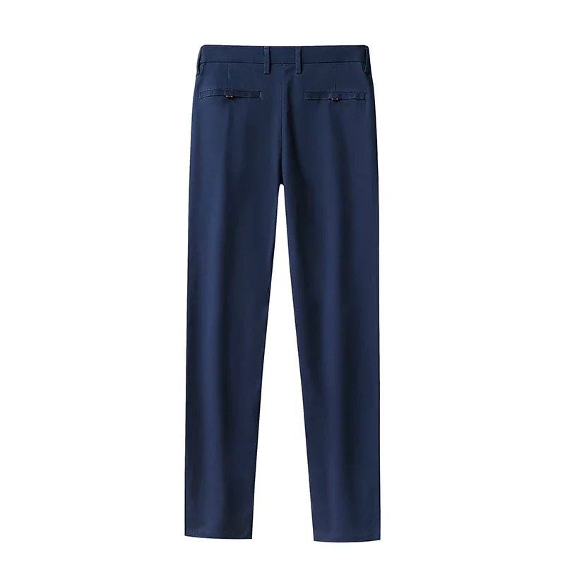 Top Grade Cotton New Brand Casual Fashion Relax Fit Long Dress Pants Korean Straight Business Trousers Office Mens Clothing 2026