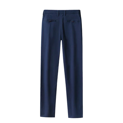 Top Grade Cotton New Brand Casual Fashion Relax Fit Long Dress Pants Korean Straight Business Trousers Office Mens Clothing 2026