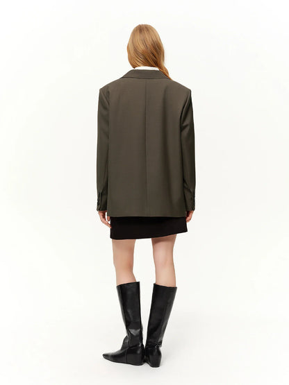 2026 Plus Size Spring New Women's Classic Oversized Blazer, Wide Shoulder Structured Jacket, Y2K Retro Office Chic Coat
