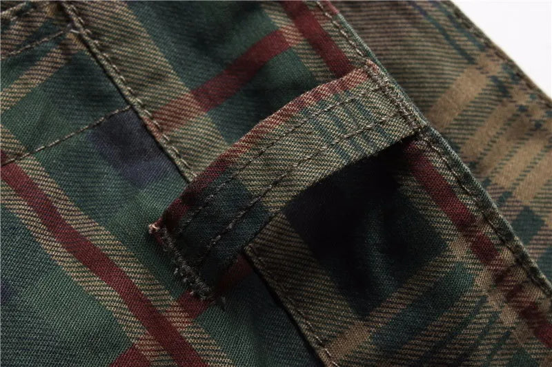 2026 Summer Men Shorts Fashion Plaid Beach Shorts Mens Casual Shorts Military Short Pants Male Bermuda Cargo Overalls No belt