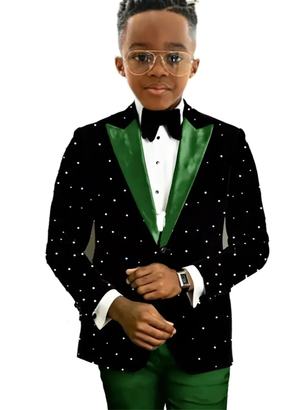 Boys Luxury Beaded Suits 2 Pieces Jacket Pants Wedding Ring Bearer Outfit Formal Handsome Kids Suit Set Host Costumes 2-20T
