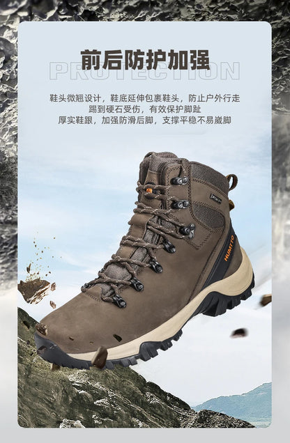 Hiking shoes Men's waterproof hunting Boots Tactical Desert Combat Ankle trekking Boots Male Women warm Leather Sneakers