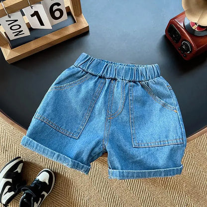 New Baby Boy Clothes Summer Children Suit Causal Striped Cartoon Tshirt Jeans 2Pcs/Set Kids Fashion OutfitsToddler Tracksuits