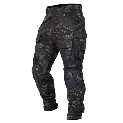 Tactical Military Camo Pants Men Multi Pockets Cargo Trousers with Protective Knee Pads for Hunting Airsoft Wargame