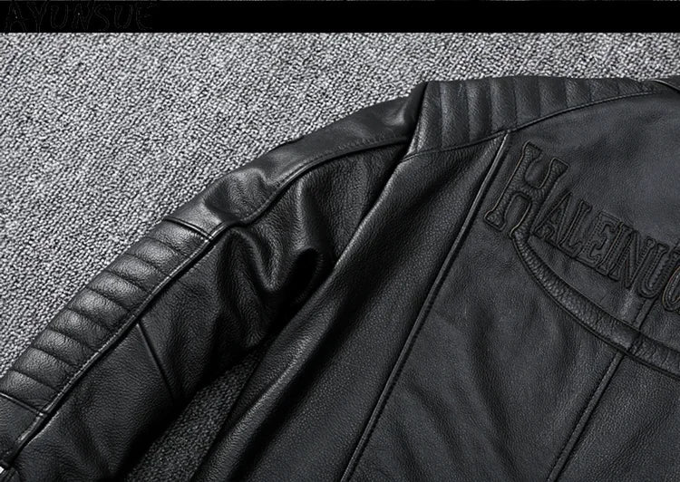 Mens Leather Jacket Autumn Men Clothing Handsome Motorcycle Jackets Two Colors Short Coats Kurtka Męska Skórzana Slim