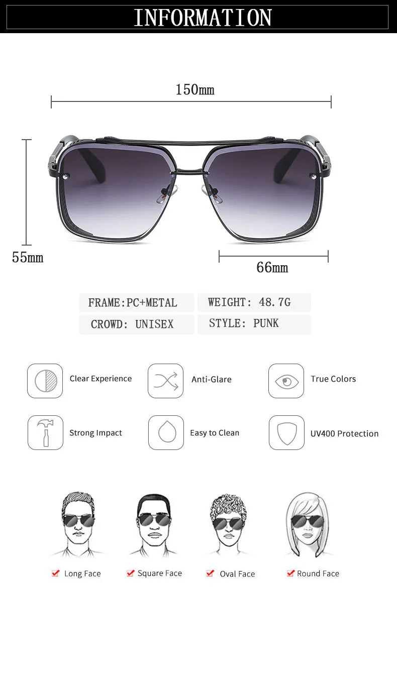 2025 Steampunk Sunglass Men Vintage Square Sunglasses Women Trendy Retro Punk Fashion Glasses Gafas De Sol Hombre Luxe Zonnebril
