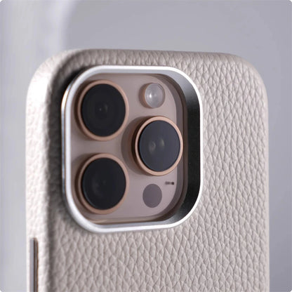 Luxury Business Lychee Texture Leather Shockproof Case For iPhone 17 Pro Max 16 15 14 13 For MagSafe Magnetic Alloy Lens Cover