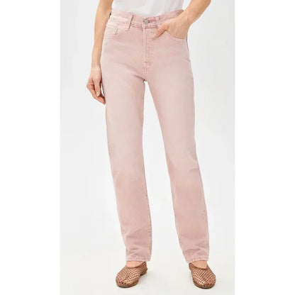 Girls Casual Fashion Straight Leg Jeans Female Slim Thin High Waisted Stretch Denim Pants Women Solid Loose Comfortable Trousers