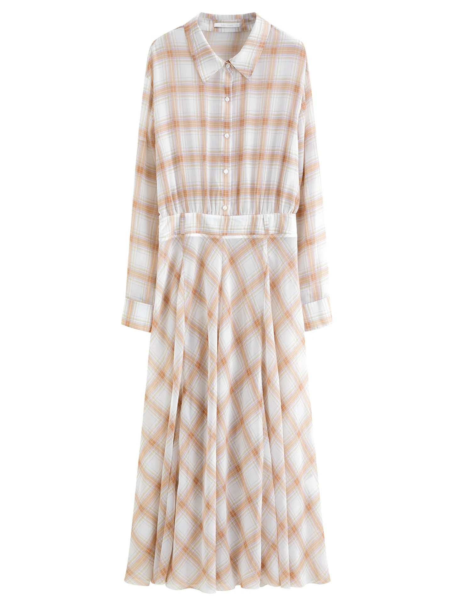 Retro Checkered Elegant Commuter Dress for Women Spring 2026 New Arrival Quick-Drying Easy-Care WIth Inner camisole Dress
