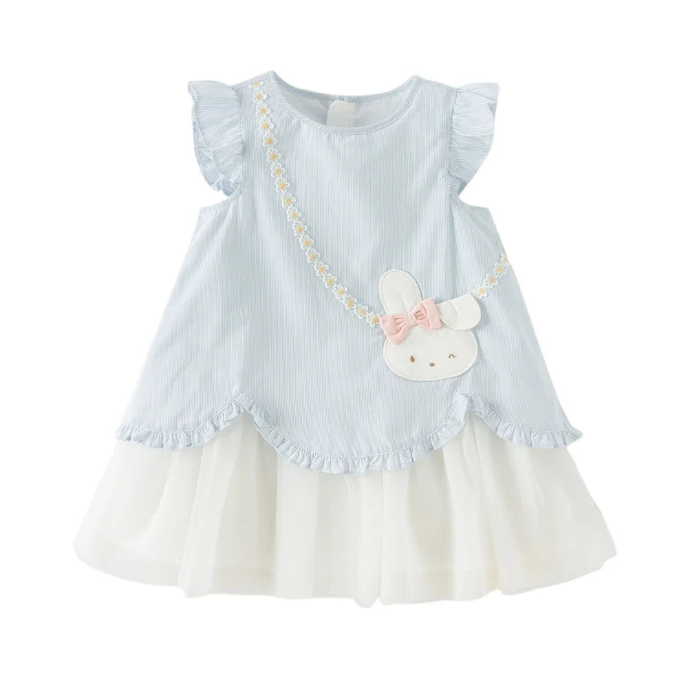 Girl's Summer Vest Mesh Dress Sweet Cute Children Sleeveless Princess Dress Fashion Cotton Party Outdoor DB2261316