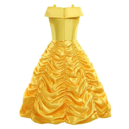 Kids Belle Costume Girls Halloween Princess Cosplay Party Dress Children Birthday Clothes Carnival Luxury Ball Gown