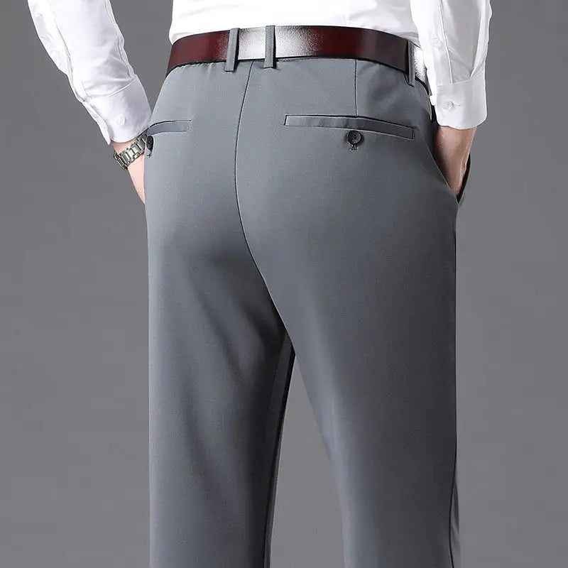 Fashion Men Business Suit Pants Korean Spring Summer Streetwear Male Clothes New Office Casual Solid Loose Straight Trousers 40