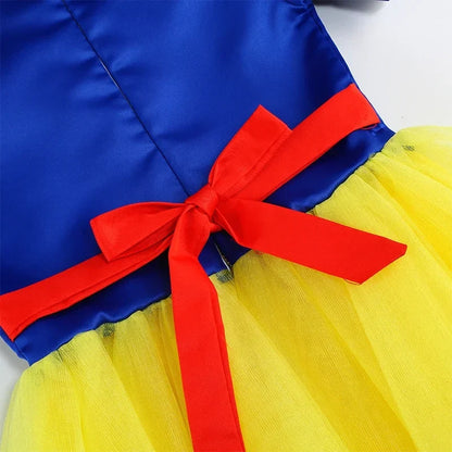 2025 Girls Disney Princess Dress Snow White With Cape Kids Cosplay Halloween Birthday Costumes Children Party Dress 10Y Clothes