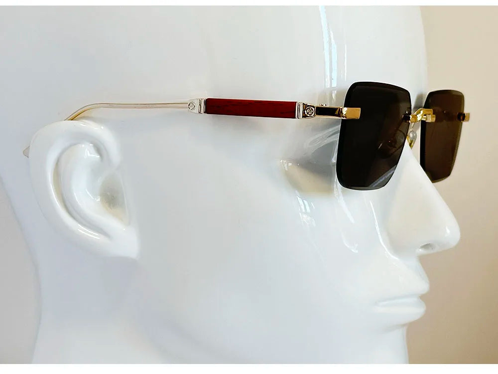 Rimless Sunglass Men Vintage 2025 Fashion Glasses Square Sunglasses Women Trendy And Fashionable Gafas De Sol Hombre Zonnebril