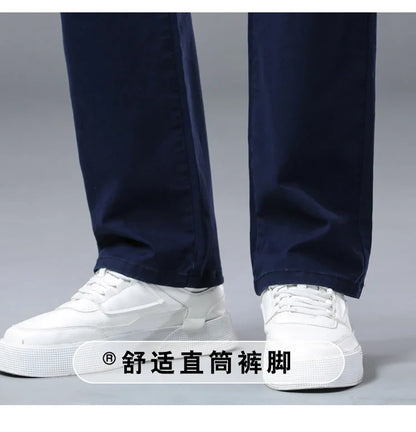 190 Cm Tall Men's Pants Summer Straight Chino Trouser Male Stretch Cotton Office Work Extra Long Leg Length 115 110cm Lengthed