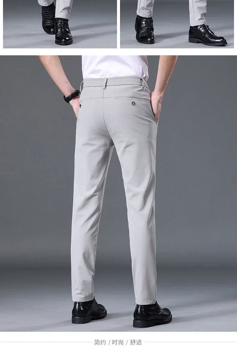2025 Spring Summer Ultra-thin Men's Stretch Slim Straight Casual Pants High Quality Fashion Breathable Golf Sports Trousers