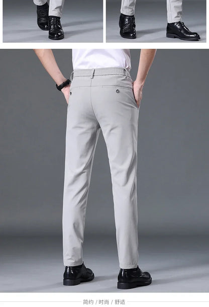 2025 Spring Summer Ultra-thin Men's Stretch Slim Straight Casual Pants High Quality Fashion Breathable Golf Sports Trousers