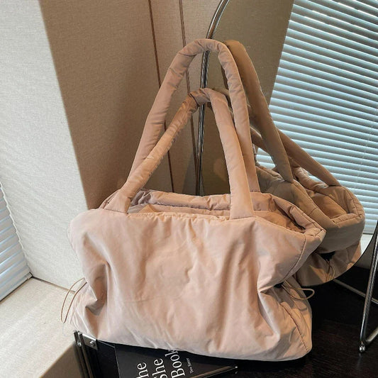 Fashion Winter Women Shoulder Bag Large Simple Shopping Commuting Bag Simple and Practical Textured Casual Versatile Tote Bag