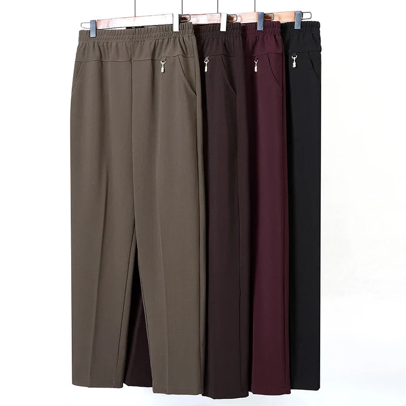 2025 Autumn Fashion Pants Brand Elastic Waist Size Women's Plus Size Thin Pants Casual Office Outdoor Pants