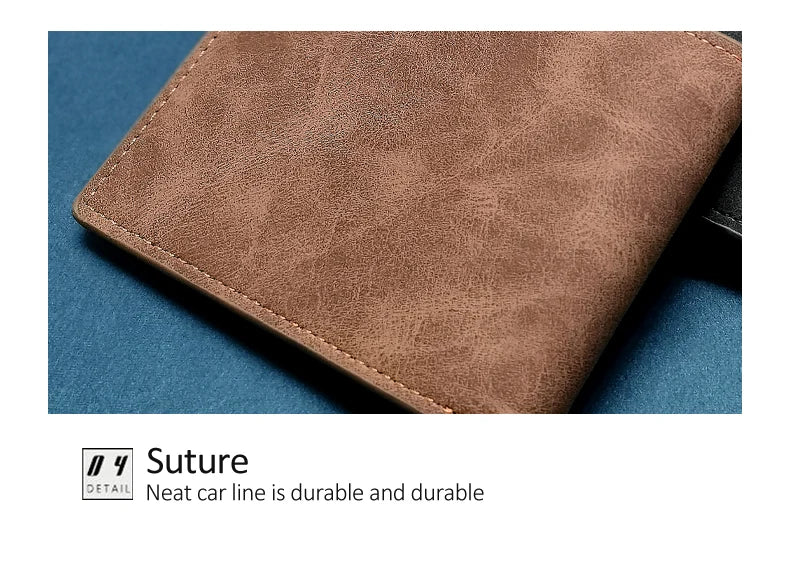 2022 New Fashion PU Leather Men's Wallet With Coin Bag Zipper Small Money Purses Dollar Slim Purse New Design Money Wallet