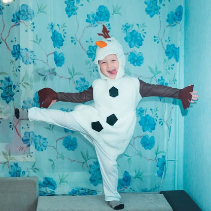 Kids Olaf Halloween Costumes Cosplay for Boys Girls Child Cute Christmas Gift Olaf Toddler Cartoon Movie Snowman Party Dress up