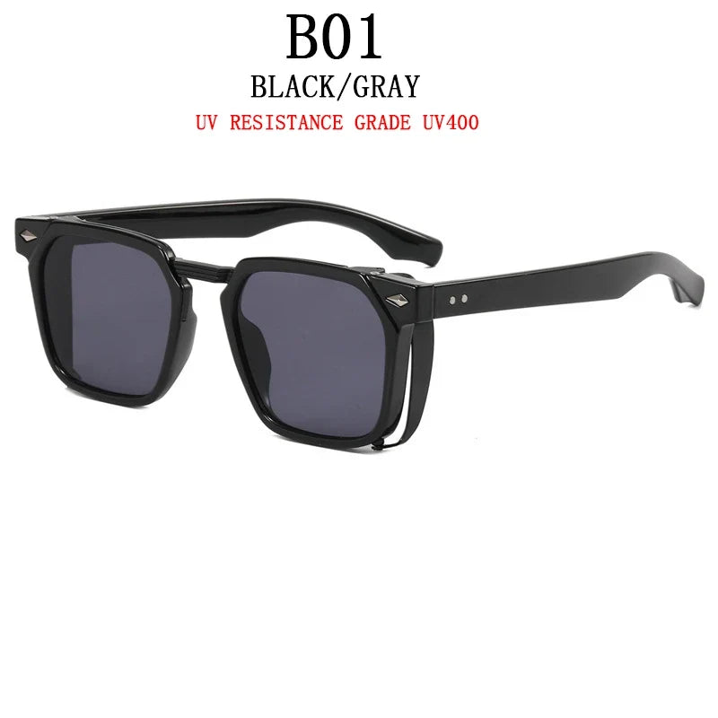 2023 Fashion Punk Sunglasses For Men Vintage Square Steampunk Glasses Luxury Sunglasses Women Trending Sonnenbrille Gafas De Sol
