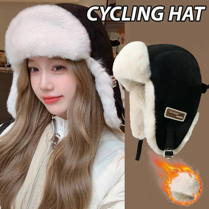 Thick Warm Russian Ushanka Fur Hat Fashion Male Female Winter Hat Black Grey Earflap Ski Russian Cap Bomber Hat Gifts