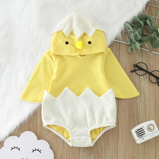 Little Chicken from Shell Newborn Hatching Chick Costume for Baby Girls Boys 6-12M 12-24M Hoodie Romper Easter Clothes