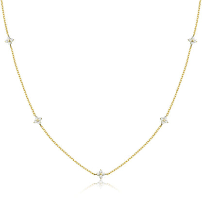 Four-Leaf Clover Moissanite Necklaces for Women 2mm D VVS1 GRA Certified Lab Moissanite s925 Sterling Silver Necklace
