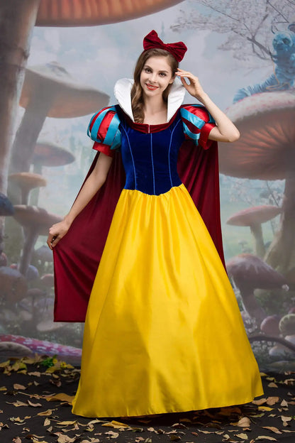 Adult Cosplay Dress Snow White Girl Princess Dress Women Adult Cartoon Princess Snow White Halloween Party Costume