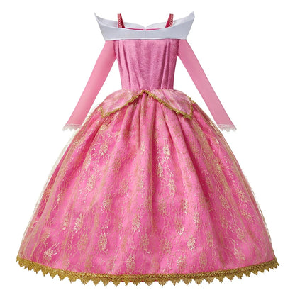 Girls Sleeping Beauty Aurora Cosplay Princess Dress Kids Rapunzel Frozen Elsa Cinderella Costume Party Clothing 2-10Years