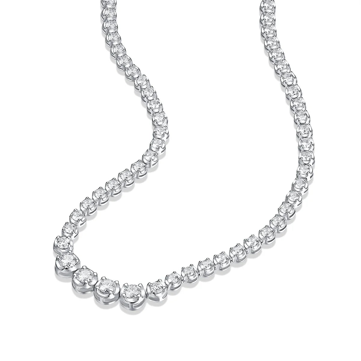 Moissanite Tennis Necklace for Women S925 Sterling Silver Plated Gold 1.2 Carat Diamond Chain Necklaces Wedding Party Jewelry