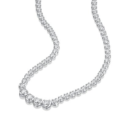 Moissanite Tennis Necklace for Women S925 Sterling Silver Plated Gold 1.2 Carat Diamond Chain Necklaces Wedding Party Jewelry