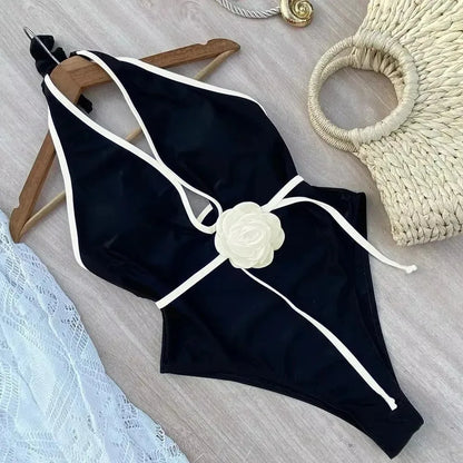 Solid Lace Up Swimsuit Woman Sexy One Piece Swimsuit Swimwear for Women Push Up Women‘s Bathing Suit Beachwear Female Bodysuit