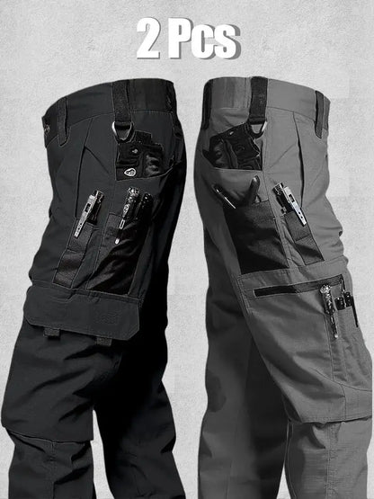 New Tactical Work Pants Men Casual Outdoor Waterproof Cargo Trousers 2/1Pcs Multi-pocket Wear-Resistant Outdoor Training Trouser