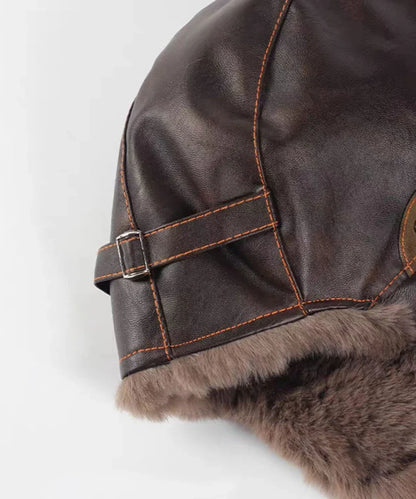 Bomber Hat New PU Leather Winter Hats for Men Women Waterproof Snow Ski Trapper Earflap Cap Male Female Russian Fur Hats