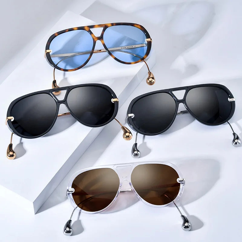 2026 Trend High Quality Pilot Sunglasses Acetate Frame Man Polarized Glasses Women Personality Alloy Legs UV400 Outdoor Eyewear