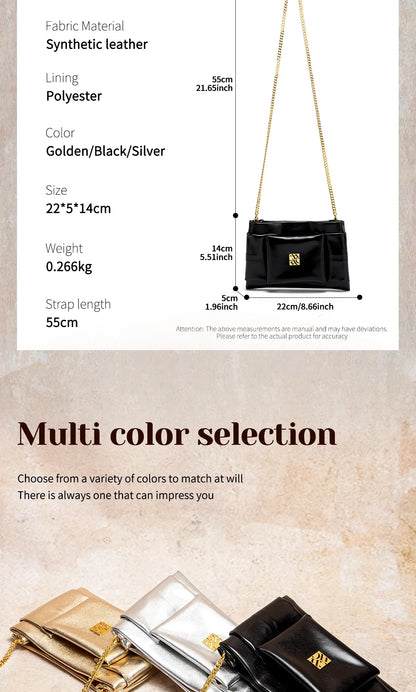 Women's Shoulder Bag New Simple Black Detachable Dual purpose Chain Bag Business Wallet