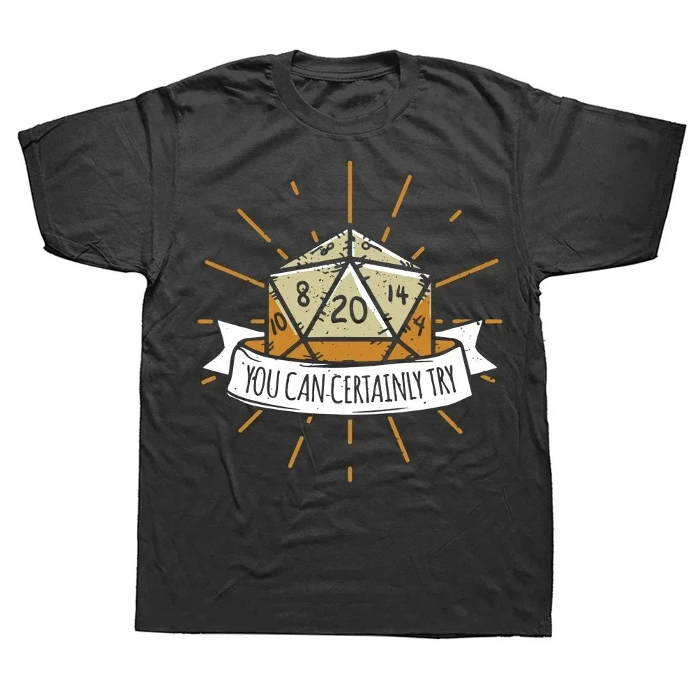 Novelty Dungeon Dragon T Shirts Graphic Streetwear Short Sleeve I Have A Plan D20 Dice Role Playing Game DnD T-shirt Men
