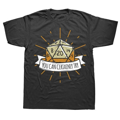 Novelty Dungeon Dragon T Shirts Graphic Streetwear Short Sleeve I Have A Plan D20 Dice Role Playing Game DnD T-shirt Men