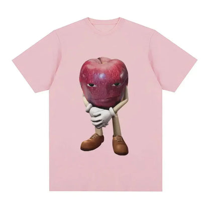 Funny Me Asf Apple with Face Meme T Shirt Unisex Fashion High Quality T Shirts Retro Casual Short Sleeve T-shirt Tops