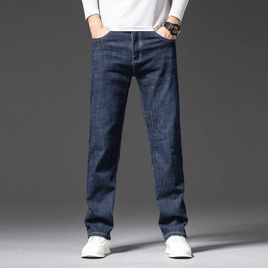 2026  y2K vintage Clothes Men's Straight Pants vetement homme  Mens luxury Denim Black Blue Colors Jeans Plus Size 44 46