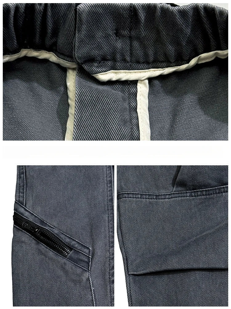 American Streetwear Multi-Pocket Cargo Pants Men High Quality Fashion Baggy Pants Plus Size Black Army Straight-Leg Trousers