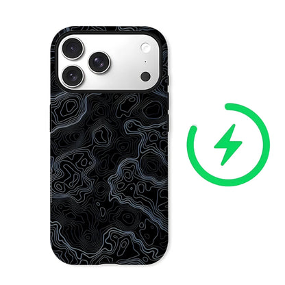 Topographic Contour Map for Magnetic Phone Case for IPhone 17 16 15 14 13 Pro Max Plus Single Double-layer Tough Case