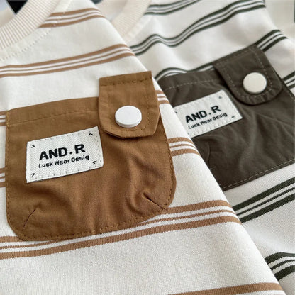 Children Summer Fashion Baby Boy Clothes Suits Striped Pocket TShirt Shorts 2pcs/Set Toddler Casual Costume Kids Tracksuits